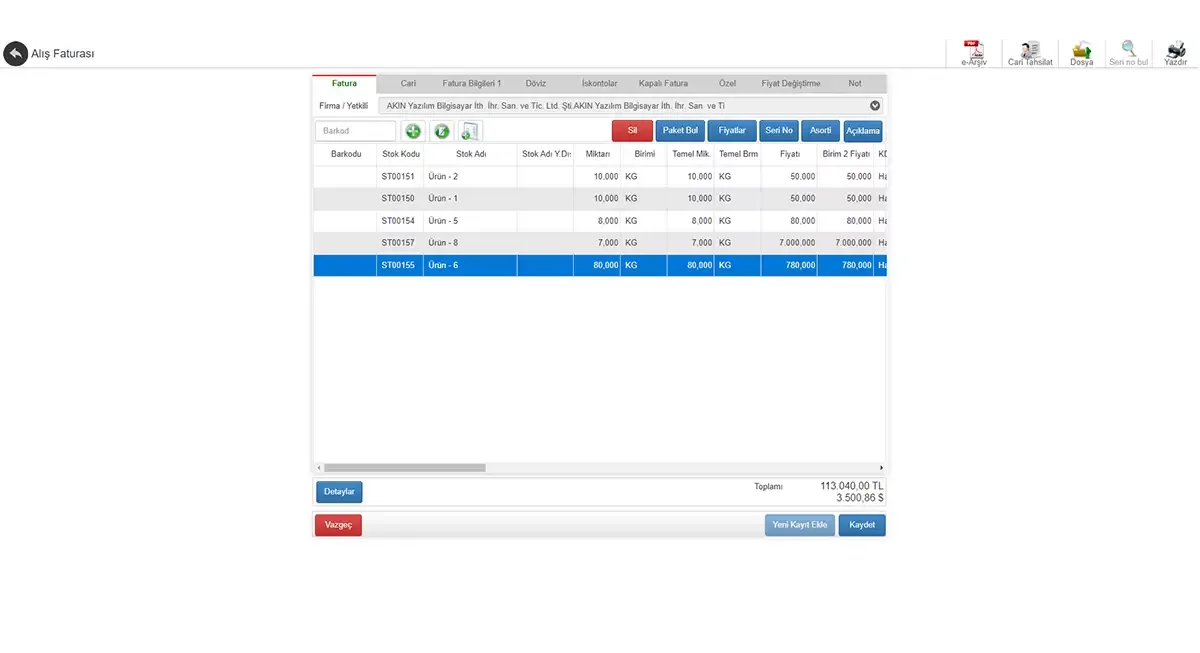 WebConnect · Program görünümü 3