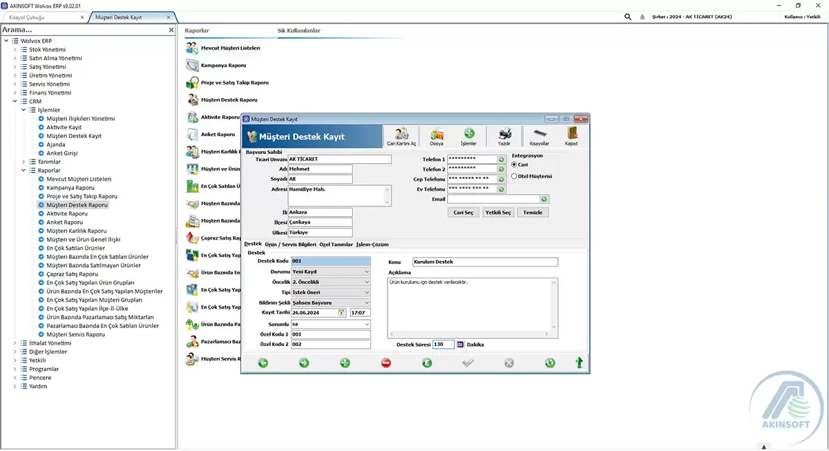 WOLVOX CRM · Program görünümü 4
